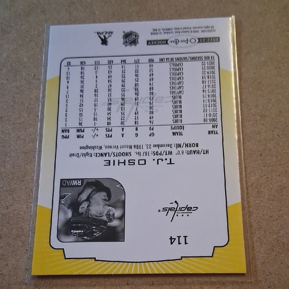 O-Pee-Chee T.J. Oshie Parallel Hockey Card - Picture 4 of 4